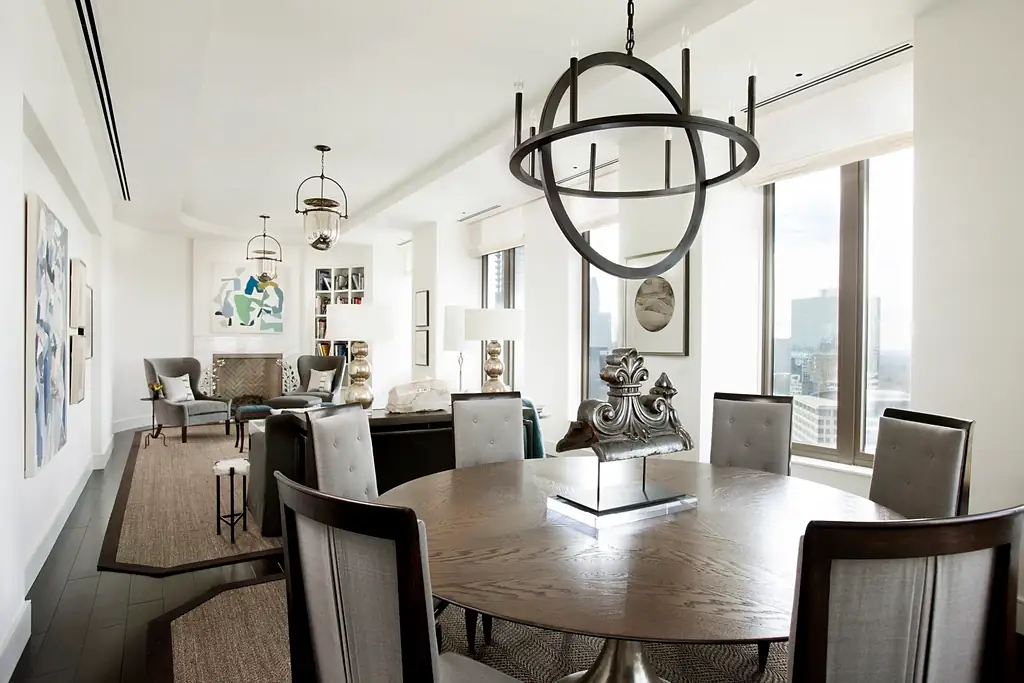 A light-filled apartment dining room